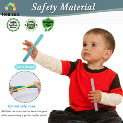 Hoaisun hollow-teether tubes come with brushes for easy cleaning.