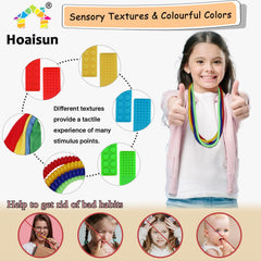 Hoaisun terry cloth chew necklace texture offers a comforting fidget option.