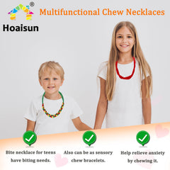 Hoaisun three-piece chew necklace set with adjustable woven chains.