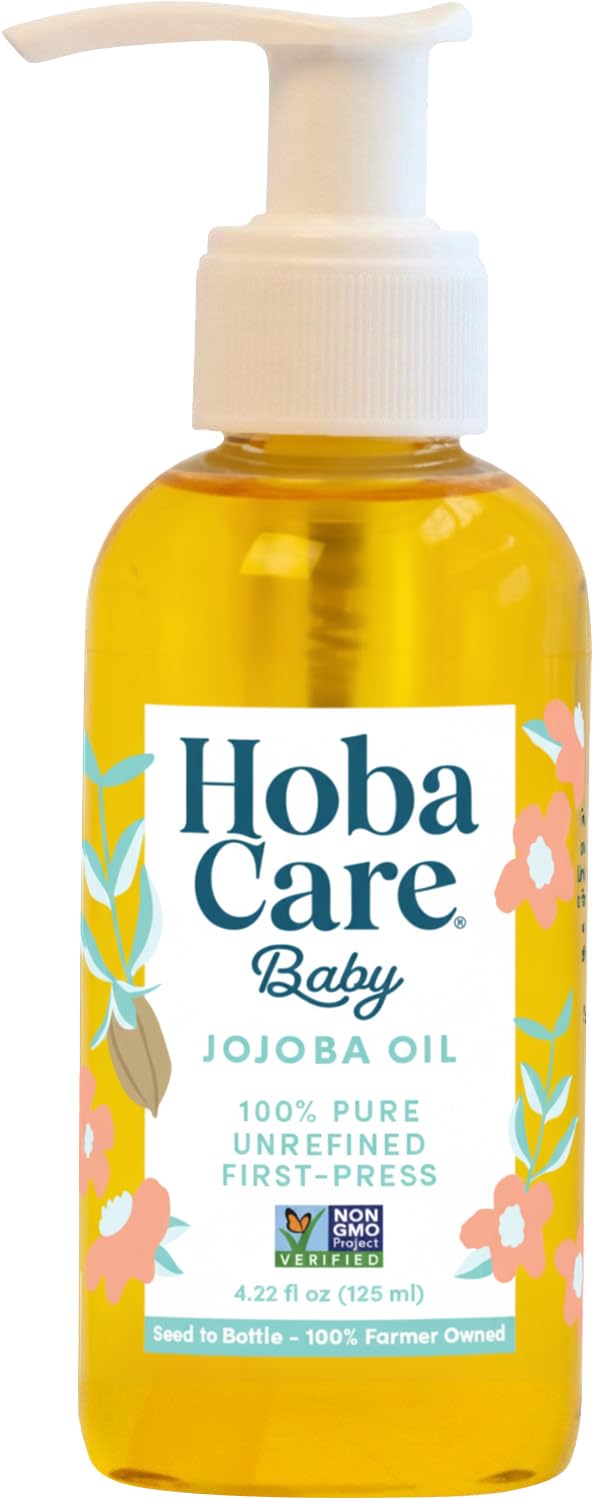 HobaCare Jojoba Baby Oil with pump dispenser for easy daily moisturization