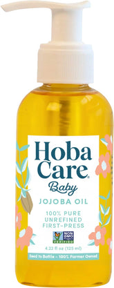 HobaCare Jojoba Baby Oil with pump dispenser for easy daily moisturization