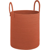 HOBASKET cotton rope laundry basket brick red XXL 100L for large laundry storage
