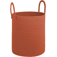 HOBASKET cotton rope laundry basket brick red XXL 100L for large laundry storage