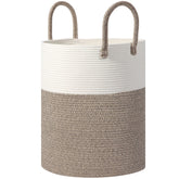 HOBASKET large woven laundry basket showing 100L capacity for blankets and clothes.
