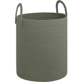 HOBASKET laundry basket with cotton rope white-pink pattern for stylish nursery storage