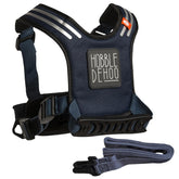 Hobble De Hoo blue harness front view shows adjustable fit for growing kids in crowds