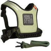 Hobble De Hoo harness green front view promotes secure walking and independence.