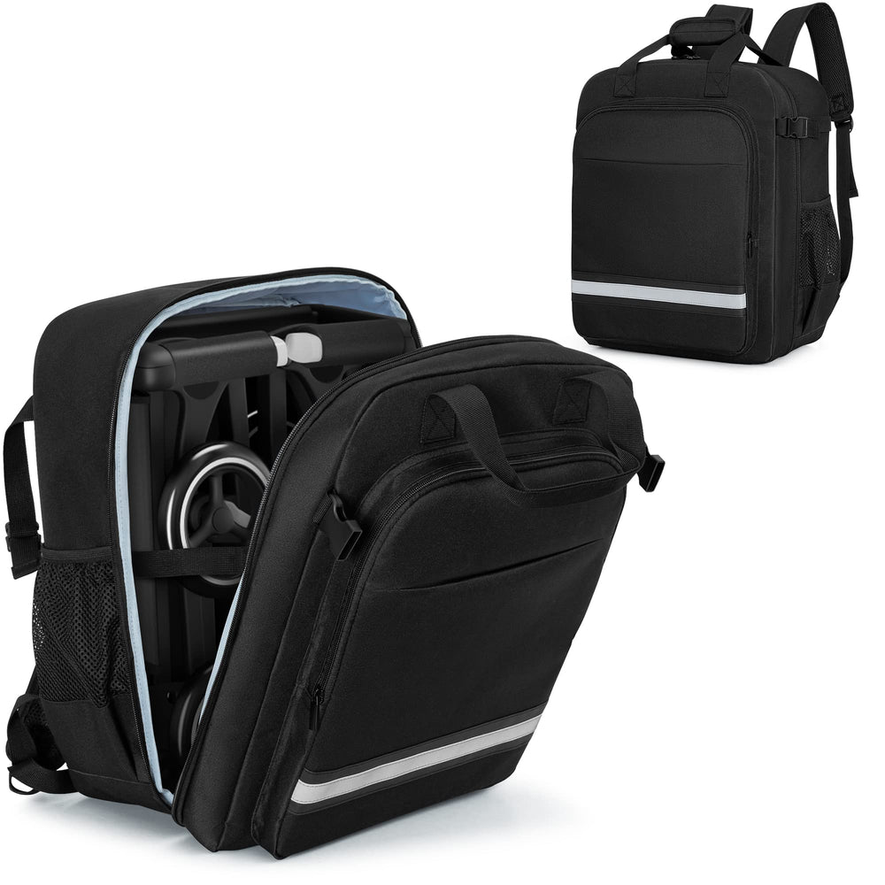 HODRANT Stroller Travel Bag close-up zipper detail for secure travel packing.