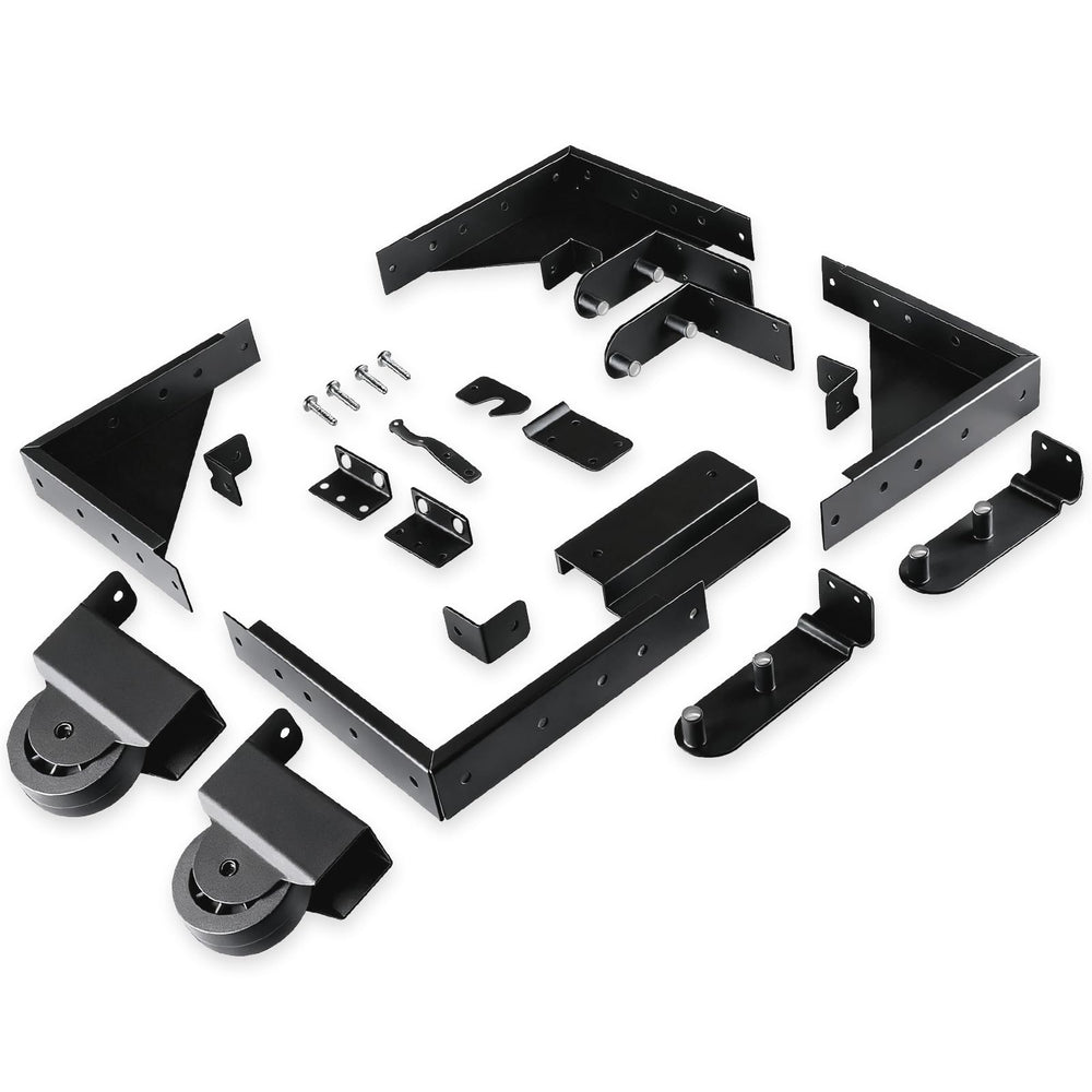 Hoeine sliding gate kit front view shows rugged hardware for porch gates