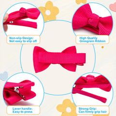 Hoewina Hair Bows closeup shows soft grosgrain texture.