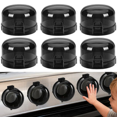 HOIGRBOM stove knob covers on stove show quick child safety.