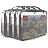 Holay blocks case front view demonstrates durable PVC zipper for toy organization.