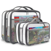Holay PVC zipper blocks set gray small front view for easy toy storage and quick content check.