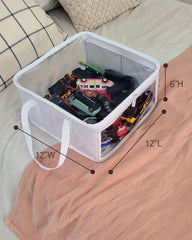 Holay storage bin folded-flat demonstrates space-saving, easy-storage design.