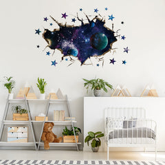 HOLENGS Starry sky wall decor creates calming celestial ambiance in living spaces.