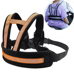 Holiberty child motorcycle harness assembly demonstrates secure attachment for safe family rides.