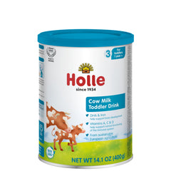 Holle Organic Toddler Milk Drink front label shows trusted German organic formula for growing kids