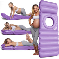 HOLO original inflatable pregnancy pillow with hole, front view, tummy sleeping support.