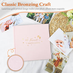 Holoary Baby Photo Album acid-free pages protect photos while staying archival for years.