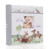 Holoary baby photo album front cover with woodland design helps create keepsake memories