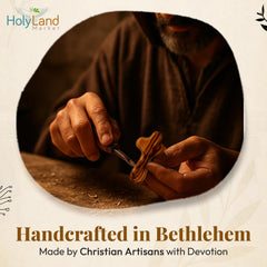 Holy Land Market pocket cross close-up shows natural grain for personal devotion.