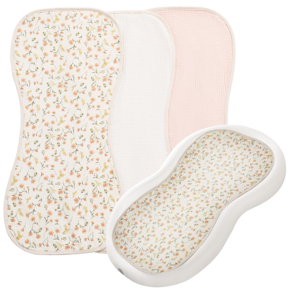 HOMBYS changing pad liner cream white closeup showing soft cotton muslin texture for gentle diaper changes.