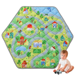 HOMBYS hexagon playpen mat 52x45 offers a comfortable surface for safe baby play.