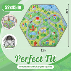 HOMBYS hexagon playpen mat thick microfiber surface cushions crawlers for comfort.