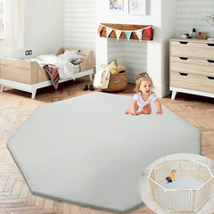 HOMBYS memory foam baby play mat folded for portable use.