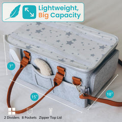 HOME FOR EACH diaper caddy waterproof interior makes spills easy to wipe clean