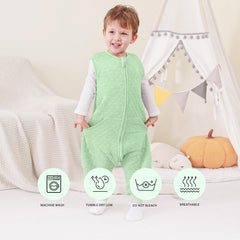 HOMEAL sleep sack with double zippers enables easy diaper changes.