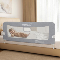 HOMEAL bed rail 59inch-u-shape-base offers sturdy toddler safety and stability.