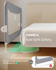 HOMEAL bed rail height adjustable 6 to 26 inches for a custom fit.