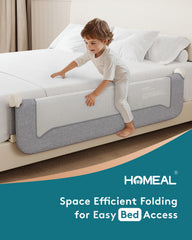 HOMEAL bed rail swing-down design enables easy access for bedtime routines.