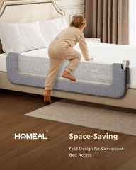 HOMEAL bed rail in folded-down position for easy daytime access
