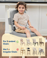 HOMEAL booster seat elevates to table height for shared family meals.