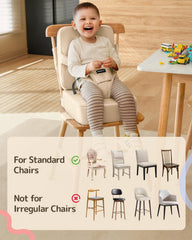 HOMEAL booster seat with non-slip base prevents sliding during meals