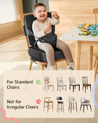 HOMEAL booster seat non-slip base keeps chairs stable during toddler dining