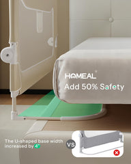 HOMEAL adjustable height 6in to 26in rail fits most mattresses safely