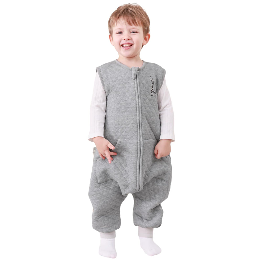 HOMEAL Toddler Sleep Sack with Feet front view shows cozy warmth for safe sleep.