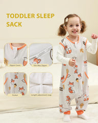 HOMEAL toddler sleep sack with legs 2T-3T close-up zipper enables easy diaper changes.