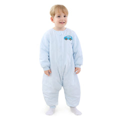 HOMEAL Toddler Sleep Sacks with Feet in blue showing cozy warmth for cold nights