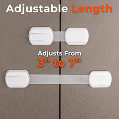 HomeBrella cabinet locks on a trash can prevent curious hands from reaching waste.