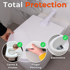 HomeBrella 2-pack on shelf provides multi-toilet safety for busy homes.
