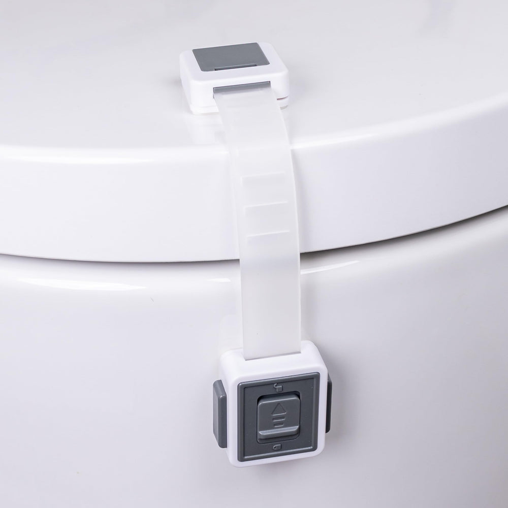 HomeBrella toilet locks packaging ready for quick childproofing