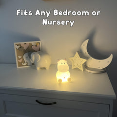 HomeCozi Cute Cow Night Light touch-control activation demonstrates easy night-time use for kids