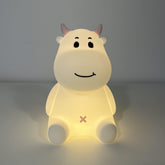 HomeCozi Cute Cow Night Light XL top view with cozy silicone glow for nurseries