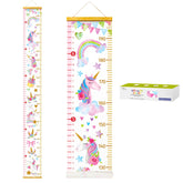 HomeEvolution unicorn growth chart canvas wall hanging for playful nursery decor and growth tracking.