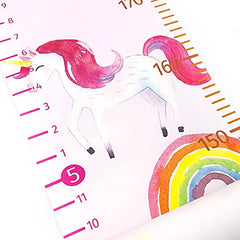HomeEvolution growth chart with unicorn motif for kids' room growth tracking.
