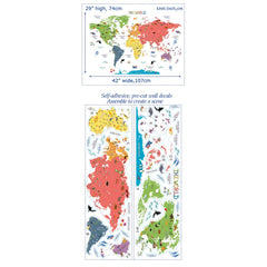 HomeEvolution world map decals assembly close-up shows pre-cut elements for quick setup.